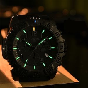 Carnival Waterdichte schokbestendig Casual Sport Horloges Tritium Luminous For Men Top Brand Luxe Militaire man Klok Fashion Watch T200409