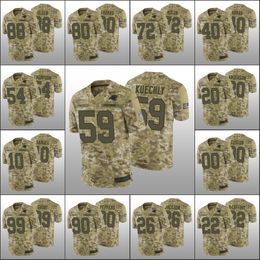 Carolina''Panthers''Men 22 Christian McCaffrey 59 Luke Kuechly 9 Graham Gano Custom Dames Jeugd Salute to Service Jersey