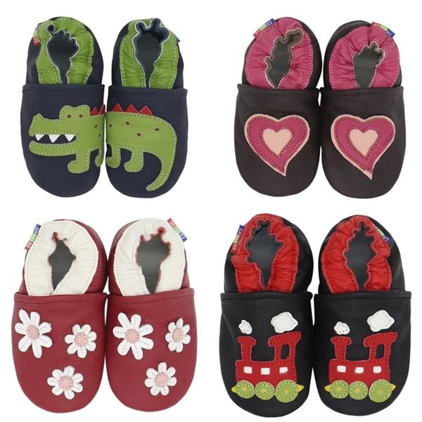 Carozoo Cuir cuir bébé chaussures beaux styles bébé garçons filles d'abord markier chaussures à semelle souple chaussures de bébé en cuir confortable 210317