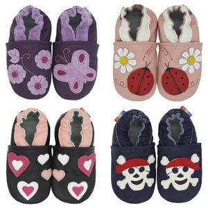 Carozoo Moda Lindo Bebé Vaca Cuero Genuino Suela Suave Niños Pequeños Zapatos Zapatos Recién Nacidos 0-36M 3-8y Infant Boys Girls First Walker 210315