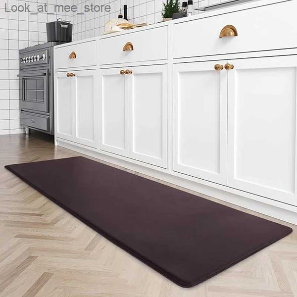 Tapis Tapis de cuisine anti-fatigue de 12 mm d'épaisseur Tapis de sol confortable rembourré Tapis de cuisine imperméable antidérapant Tapis de cuisine en PVC Support supplémentaire Q240123