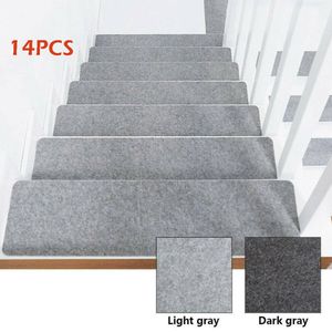 Tapis 14pcs / set tapis de marche d'escalier auto-adhésif tapis de sol porte étape escalier antidérapant pad protection couverture tampons décor à la maison 230801