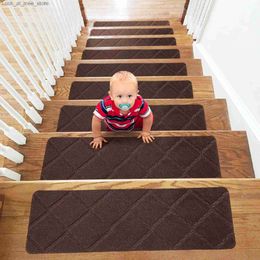 Tapis 15 pièces/ensemble tapis de tapis de marche d'escalier tapis d'escalier auto-adhésif antidérapant à absorption d'eau tapis de marche tapis de sol muet de sécurité 65x20 cm Q240123