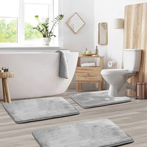 Tapijt 3 Sets badkamermat Sets zachte anti-skid doucheruimt tapijt Super absorberend traagschuim keuken woonkamer deur huis decoratie 230329