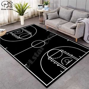 Tapijt 3D Basketbal Grotere mat Flanel Velvet Memory Soft Rug Speel Game Mats Baby Craming Bed Area Rugs Parlor Decor 211204