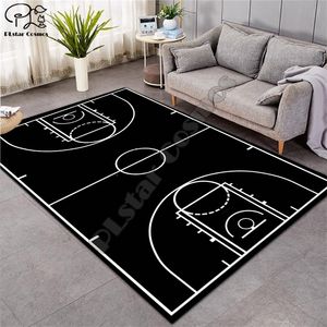 Teppich 3D-Basketball Größere Matte Flanell-Samt Memory-weicher Teppich Spielspielmatten Baby-Craming-Bettbereich Teppiche Salon-Dekoration 220301