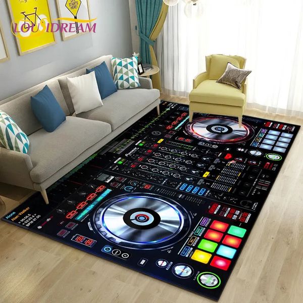 Tapis 3D DJ musique écran clavier zone tapis tapis tapis pour salon chambre canapé paillasson décoration enfant jouer tapis de sol antidérapant cadeau 231113