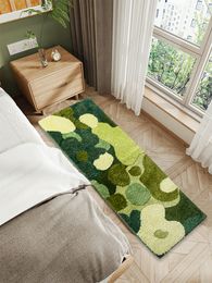 Teppich, 3D-Stereo-Moos-Tuft-Teppich für Wohnzimmer, Schlafzimmer, moderner grüner Wald, zottelige Nachttisch-Bodenmatte, rutschfest, Heimdekoration, 230828