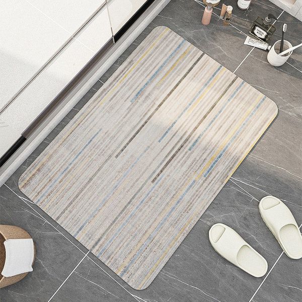 Tapis Tapis de salle de bain absorbant Tapis de salle de bain géométrique antidérapant Tapis de douche à séchage rapide Sol de cuisine Diamètre de la peau Nappa Porte d'entrée 230329