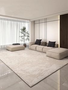 Tapis abstrait Beige minimaliste confortable rafraîchissant tapis de chambre facile d'entretien tapis imperméables grande surface tapis de salon 231031