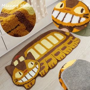 Teppich Anime Mein Nachbar Totoros Teppich Shaggy Fußmatte Smile Cat Bus Plüsch Rutschfeste Matte Fußmatte Teppich Handgefertigte Teppiche Boden 231120