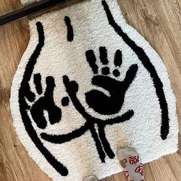 Tapijt kont zachte tufted tapijt voor badkamer niet -slip absorberen water pluche handgemaakte floormat slaapkamer keukentoilet 230721