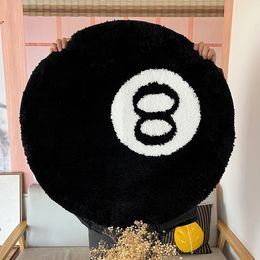 Tapijt Zwart 8 Ball Tapijten Biljart Slaapkamer Esthetische minimalistische Tufted Custom Truug Home Decor Gift Handgemaakte geschenken voor vriend 230814