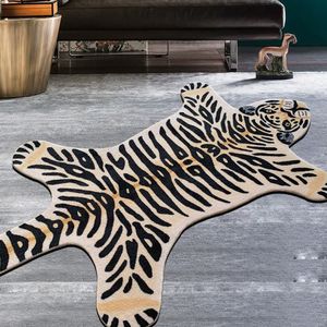 Tapijt Zwart -wit tijger, leeuwendesigner Tapijt slaapkamer woonkamer hypebeast tapijt