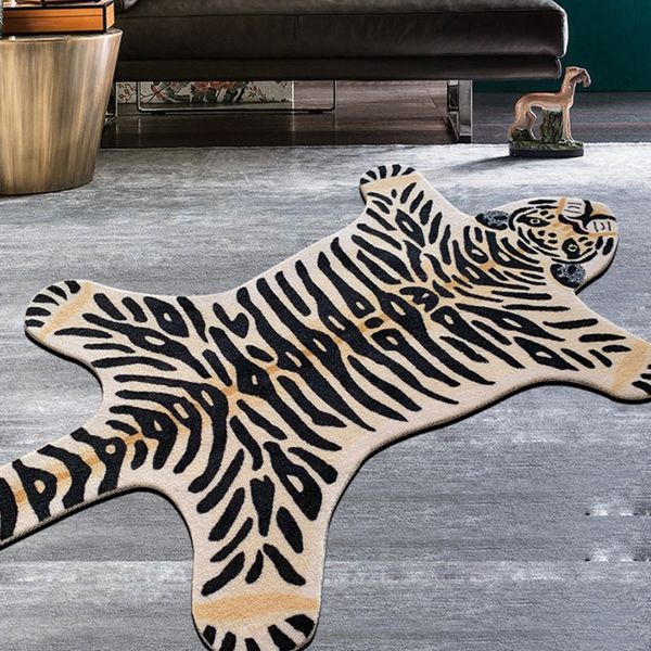 alfombra tigre blanco y negro, alfombra de diseñador de león dormitorio sala de estar hypebeast alfombra