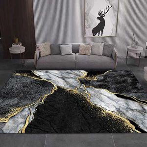 Tapis Tapis en marbre noir et or pour salon, décoration de luxe pour la maison, canapé, table, grande surface, tapis de sol antidérapant, tapis de porte d'entrée R230607