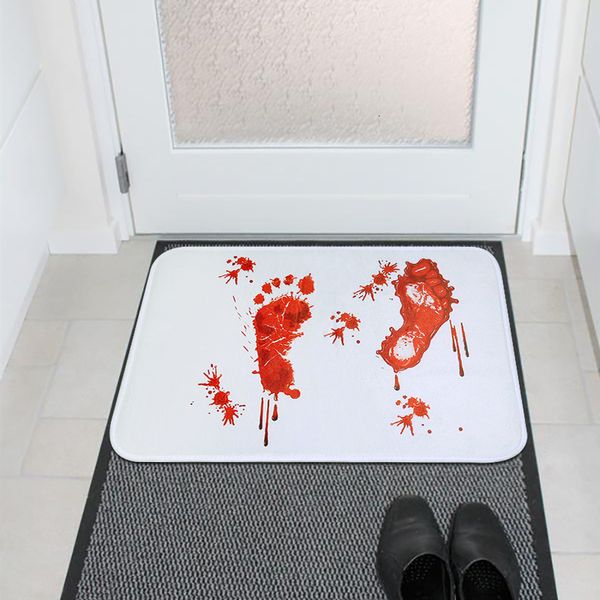 Tapis de bain avec empreintes de sang 3D, tapis de bain antidérapant, paillasson d'intérieur et d'extérieur, 230828