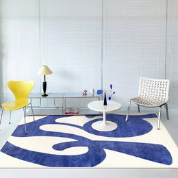 Tapijt blauw abstract groot gebied woonkamer kunst ontwerp eenvoudig ig slaapkamer tapijt luxe decoratie thuis tapis 230413