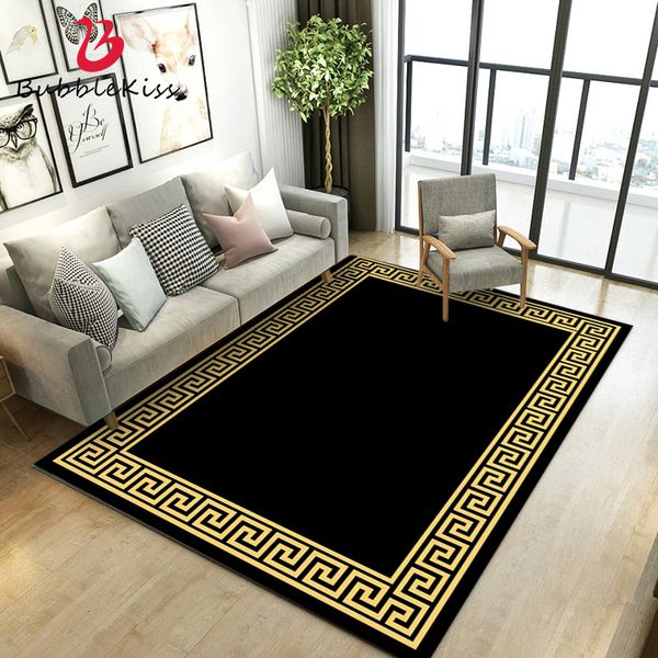 Tapis Bubble Kiss Style Nordique Tapis pour Salon Noir Jaune Motif Géométrique Tapis Chambre Couloir Coureur Tapis Literie 230726