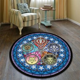 Tapijt Cartoon Kingdom Hearts Glass Magic Gedrukte deur Mat Vloer Home Slaapkamer Woonkamer Ronde Anti Slip 221104