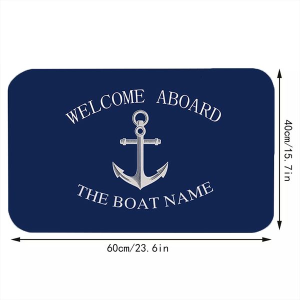 Alfombra Chic Barco ancla náutica Azul marino Rayas Felpudo personalizado Dormitorio moderno Hogar Cocina Alfombra Alfombras de baño Alfombra de piso Decoración Alfombra 230714