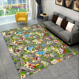 Tapis enfant tapis de jeu autoroute simulé trafic urbain salle de jeux tapis tapis pour la maison salon chambre canapé enfants tapis de sol antidérapant 231113