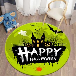 Tapis CLOOCL tapis rond joyeux Halloween thème graphique 3D OneSide impression salon tapis de sol tapis de maison décor de chambre 230822