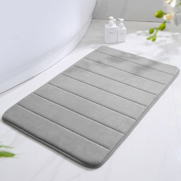 Tapis pavé tapis de salle de bain tapis absorbant antidérapant mousse à mémoire de forme baignoire côté tapis de sol en relief Tapete Para 230826