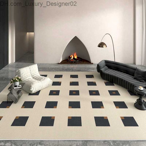 Carpet Crème style salon décoration noir moderne chambre simple mate de sol de famille