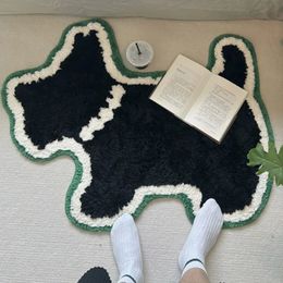 Alfombra Alfombra creativa para perros Schnauzer, alfombra de salón para cachorros irregulares de dibujos animados, alfombra suave y esponjosa para dormitorio, alfombra para el suelo, decoración del hogar 231113