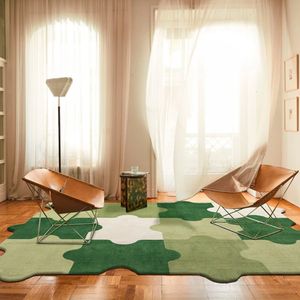 Tapis Style créatif tapis pour salon luxe chambre décor Puzzle en forme de tapis maison en peluche tapis de sol moelleux doux lavable tapis 231215