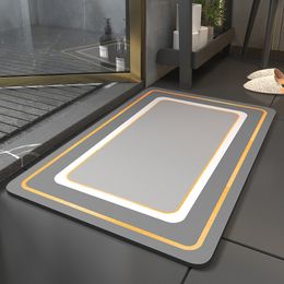 Tapis diatomite absorbant antidérapant tapis de salle de bain salle de bain douche tapis séchage rapide toilette tapis de sol porte d'entrée tapis lavable 230329