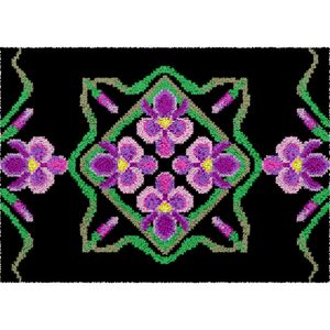 Kits de tapis à crochet de verrouillage de tapis avec des kits de tapisserie de fleurs imprimées pour le tapis à aiguille fabrication de fournitures artisanales