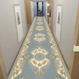 Alfombra de pasillo de estilo europeo del pasillo del pasillo del pasillo de la alfombra alfombra del pasillo de lujo del pasillo largo del pasillo del piso del piso sin deslizamiento T240422