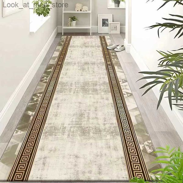 Tapis Style européen tapis couloir couloir Longe tapis coureurs d'escalier personnalisable 2 M/3 M tapis de sol maison porche entrée paillasson Q240123