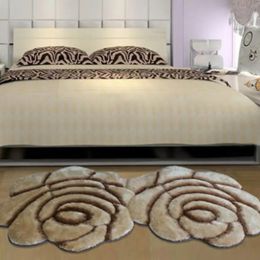 Tapis mode créatif en forme de fleur tapis Europe 3D Double Rose tapis pour décorer salon chambre délicat personnel doux tapis 231215