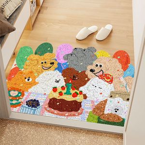 Tapis de sol Tapis de porte d'entrée Tapis de porte d'entrée Chien mignon Antidérapant Drôle Maison Coloré PVC Décorer Tapis Cuisine Couloir Extérieur 230828