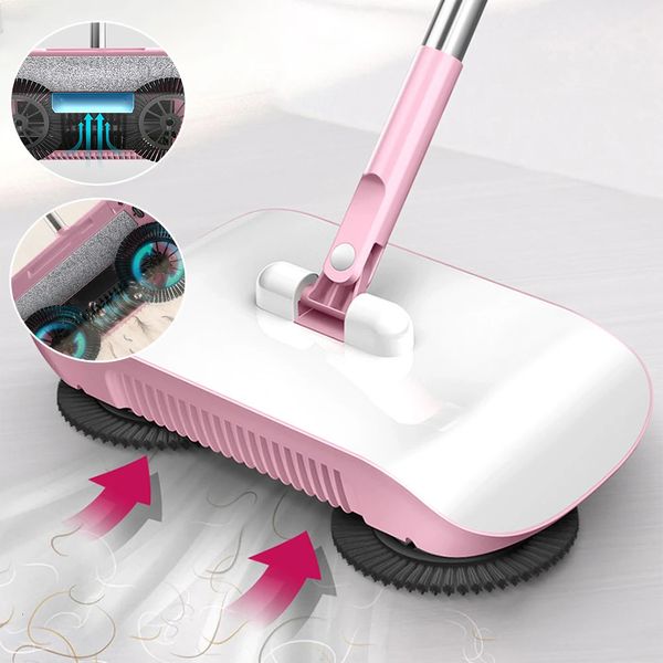 Carpet Sweeper Cleaner Machine Push à main Broom automatique pour le bureau à domicile Tapis de tapis Couchères de poussière Nettoyage en papier avec pinceau 240510