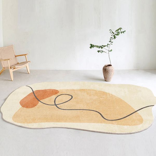 Alfombra Mullida Felpa Diseño Irregular Oval Área Grande Engrosamiento Sala De Estar Línea Moderna Decoración Del Hogar Dormitorio Salón Sofá Alfombra 231031