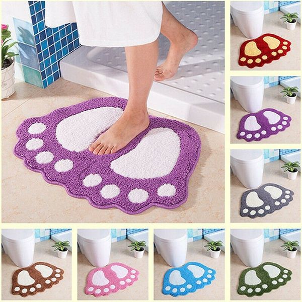 Tapis Tapis de bain à empreintes de pieds Tapis de chambre antidérapant Tapis de chambre en mousse à mémoire de forme Coussin s Microfibre Mini 40 * 60cm 230227