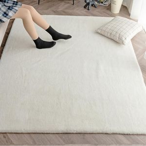 Tapis fourrure blanc fausse fourrure de lapin chambre tapis doux moelleux pour salon nordique enfants tapis Shaggy fenêtre rebord coussin 230221