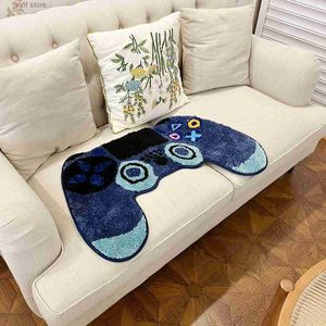 Tapijt Gamer Controller-vormig getuft tapijt Pluche Comfort Antislip Game Room Decor Duurzaam Gemakkelijk te onderhouden Levendige kleuren Kinderen Tieners Slaapkamer T240219