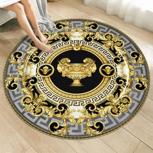 Tapijt Goud Ronde Tapijten Woonkamer Slaapkamer Gebied Tapijt Kamer Nachtkastje Mat Europese Stijl Woondecoratie Tapijt Tatami Mat Alfombras 230627