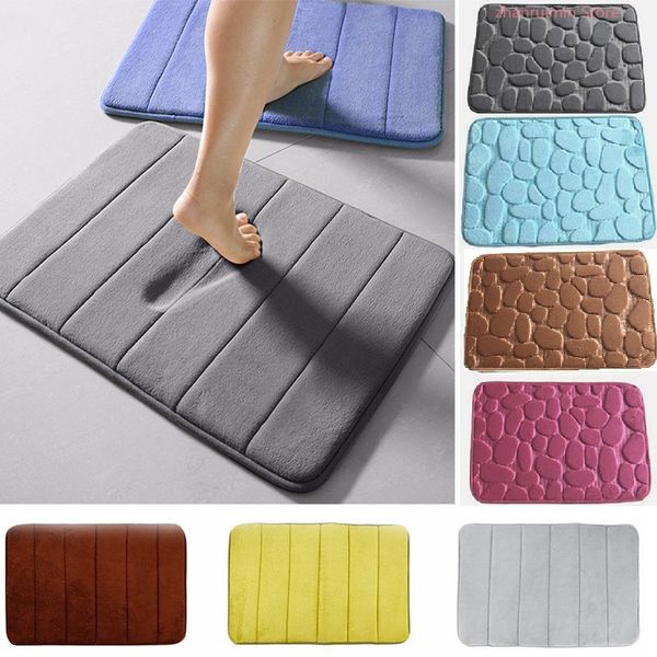 Tapis maison tapis de bain corail polaire salle de bain Absorption d'eau antidérapant mousse à mémoire absorbant lavable tapis toilette sol 230525