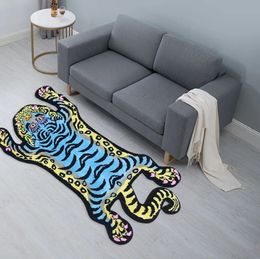 Tapis décor à la maison tapis de tigre tibétain touffeté à la main en forme de tigre tapis de sol tapis de salle de bain absorbant antidérapant tapis de salon 231215
