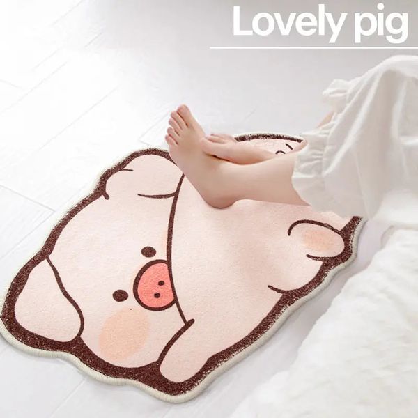 Tapis Ins mignon dessin animé vache épaissi tapis de porte de forme spéciale maison Simple tapis de sol antidérapant tapis décoration de chambre d'enfants 231215