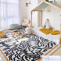 Tapis Keith Haring Messy Puzzle Zone Tapis Tapis De Sol De Luxe Salon Chambre Chevet Baie Vitrée 230113 Drop Livraison Maison Jardin Ot6Za