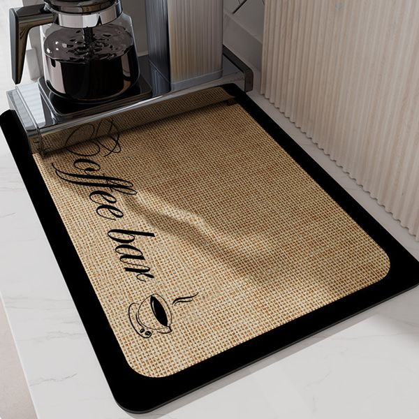 Alfombra Cocina Absorbente Estera de drenaje Antideslizante Almohadilla de secado de platos Platos aislados Protector Alfombras de cocina Manteles de mesa Estera de baño 230506