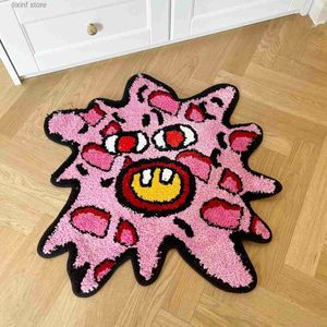 Tapijt LAKEA Cherry Bomb Rug Vreemd en interessant handgemaakt getuft tapijt Room Decor Kawaii Rug Kleine tapijten voor slaapkamer T240219