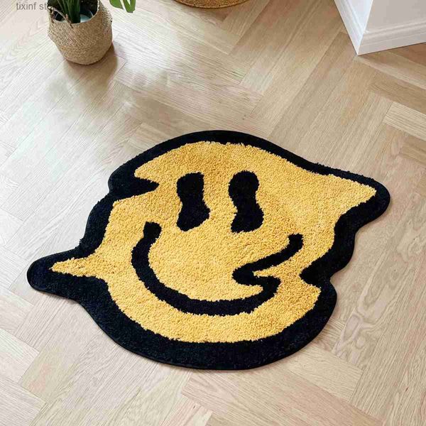 Alfombra LAKEA Trippy Smiling Alfombra Tufting 100% hecha a mano Dormitorio Cocina Alfombra de baño Alfombra personalizada divertida Felpudo de baño absorbente antideslizante T240219